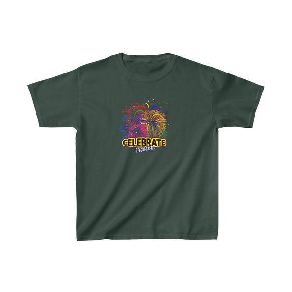 4th of July Celebrate Freedom 4 - Kids Heavy Cotton™ Tee, Gildan, 100% cotton - BenchmarkSpecialAwardsCo