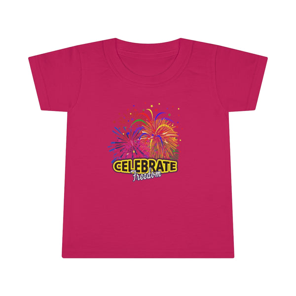 4th of July Celebrate Freedom 5 - Toddler T-shirt, Gildan, 100% Ringspun cotton, 4.5 oz - BenchmarkSpecialAwardsCo