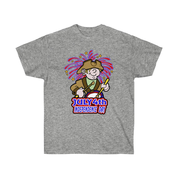 4th of July Drummer Boy1 - Adult, Unisex, Ultra Cotton, 6oz. GildanTee - BenchmarkSpecialAwardsCo