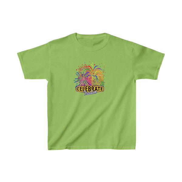 4th of July Celebrate Freedom 4 - Kids Heavy Cotton™ Tee, Gildan, 100% cotton - BenchmarkSpecialAwardsCo