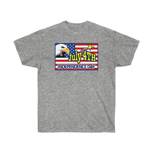 4th of July Eagle/Flag 1 - Adult, Unisex, Ultra Cotton, 6oz. GildanTee - BenchmarkSpecialAwardsCo