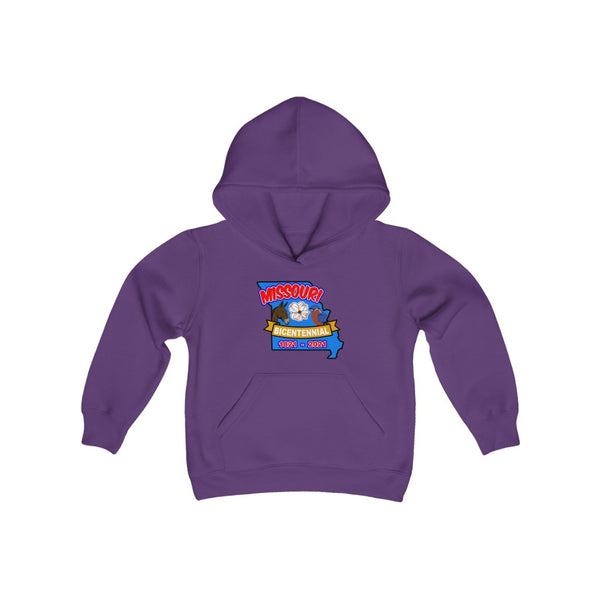 MOs-8  Missouri Bicentennial - Youth Heavy Blend Hooded Sweatshirt - BenchmarkSpecialAwardsCo