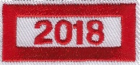 B-447a  2018 Year Segment Red and Whte Rectangle (Limited Quantity Available) - BenchmarkSpecialAwardsCo