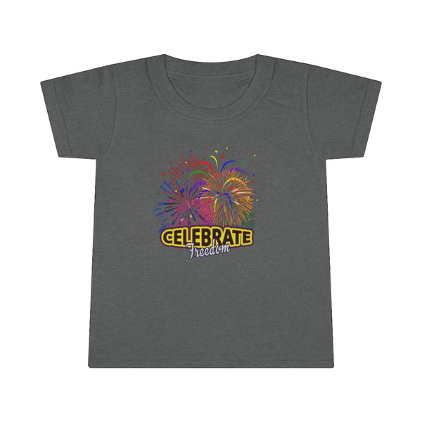 4th of July Celebrate Freedom 5 - Toddler T-shirt, Gildan, 100% Ringspun cotton, 4.5 oz - BenchmarkSpecialAwardsCo