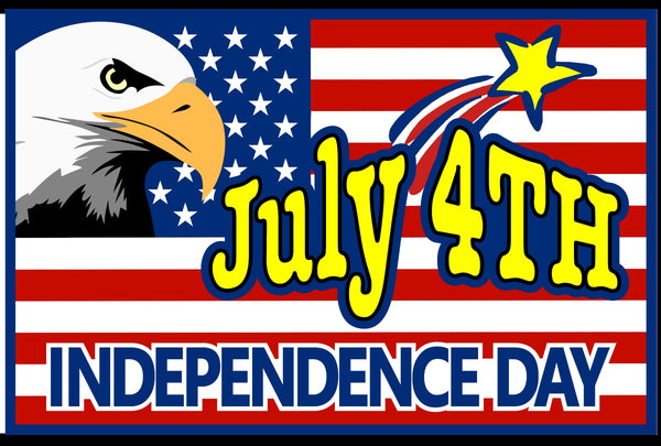 4th of July Eagle/Flag 1 - Adult, Unisex, Ultra Cotton, 6oz. GildanTee - BenchmarkSpecialAwardsCo