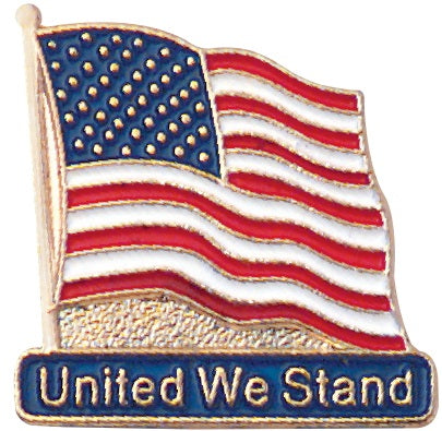 P-104 United We Stand Flag Lapel Pin - BenchmarkSpecialAwardsCo
