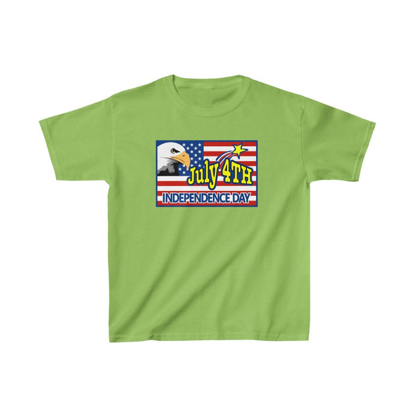 4th of July Eagle/Flag 4 - Kids Heavy Cotton™ Tee, Gildan, 100% cotton - BenchmarkSpecialAwardsCo
